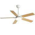 thumbnail image 1 of 42" White Ceiling Fan with LED Light - Remote Control, Reversible DC Motor, 5 Blades for Indoor/Outdoor Use, 1 of 7