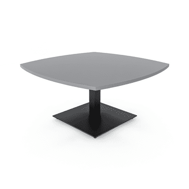42" Wide Arc Boat Shaped Coffee Table With Square Metal Base