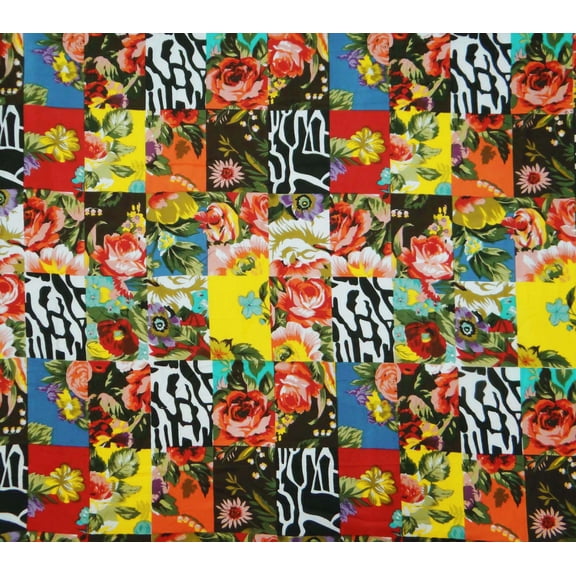 "42" Wide Multicolor Cotton Designer Sewing Fabric By Per Yard"