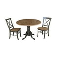 thumbnail image 1 of 42" Wood Drop Leaf Table With 2 Chairs in Hickory/Washed Coal - 3 Piece Set, 1 of 9