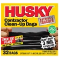 thumbnail image 1 of 42 gal Poly - America HKR42WC032B Black Husky Wave Cut Contractor Trash Bags, 32-Count, 1 of 1