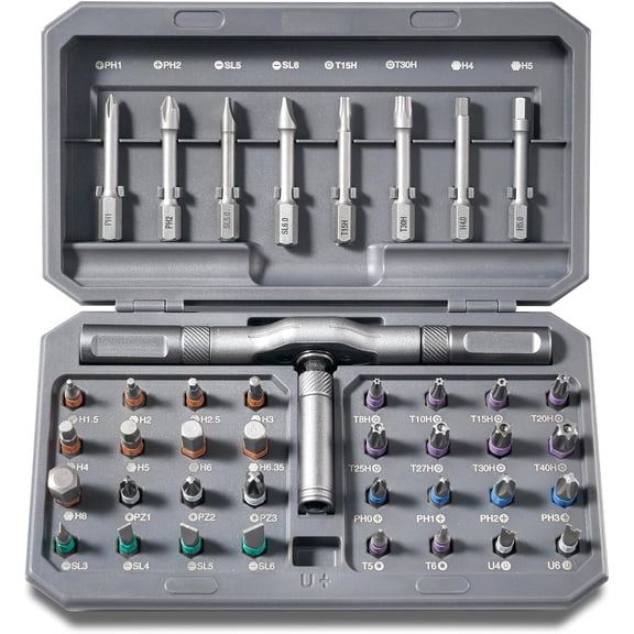 42-in-1 Magnetic Ratchet Screwdriver Set, Multi Bit Modular Tool Kit with S2 Alloy Steel Bits, Built-in Magnetizer & Telescoping Extension for Electronics, Drone, Computer, Home Repair Gift for Men