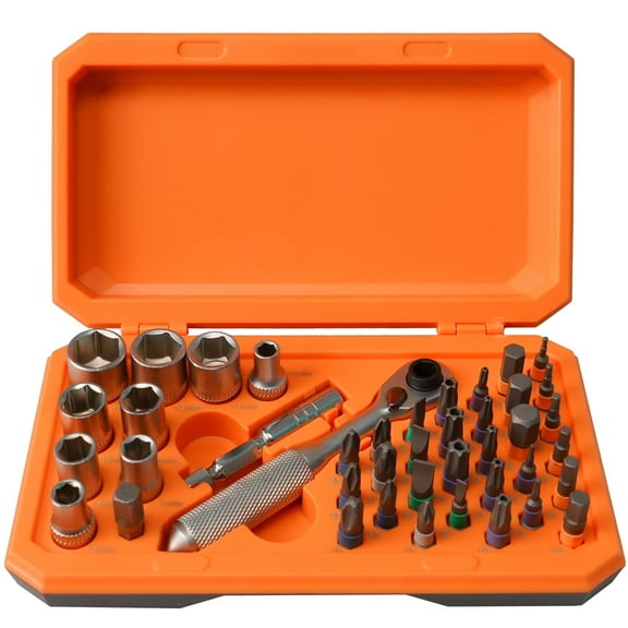42-in-1 Ratchet Screwdriver Set with Torque Wrench, S2 Steel Bits, Magnetic Driver, Flexible Shaft Multi-Purpose Repair Kit for Furniture, Bikes, Computers, and DIY Projects