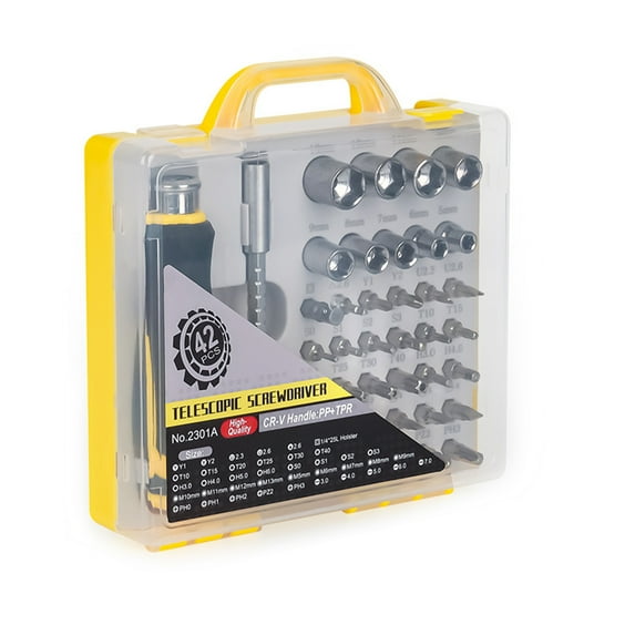 42 in 1 Ratcheting Wrench Rod Socket Set Screwdriver Bit Tool Ratcheting Handle Wrench Quick Releasing Screwdriver