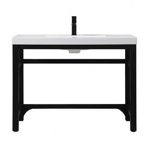 42 in. Ada Compliant Single Bathroom Metal Vanity, Black