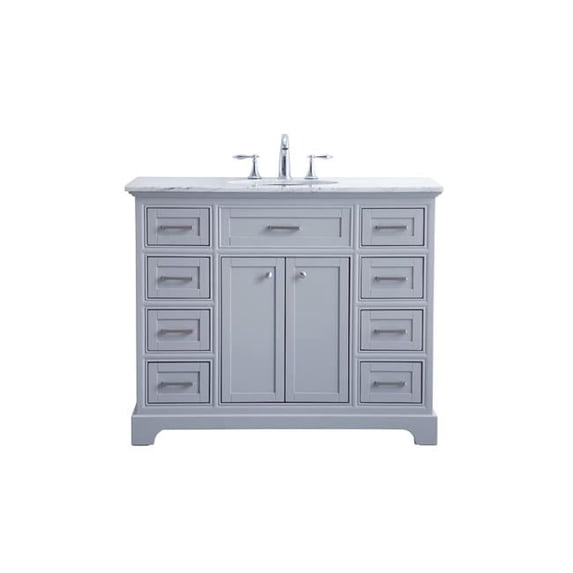 42 in. Americana Single Bathroom Vanity Set - Light Grey