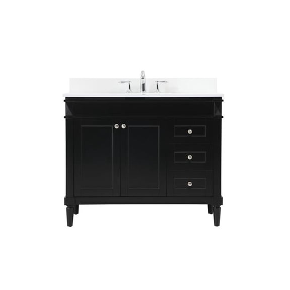 42 in. Bennett Single Bathroom Vanity with Backsplash, Black