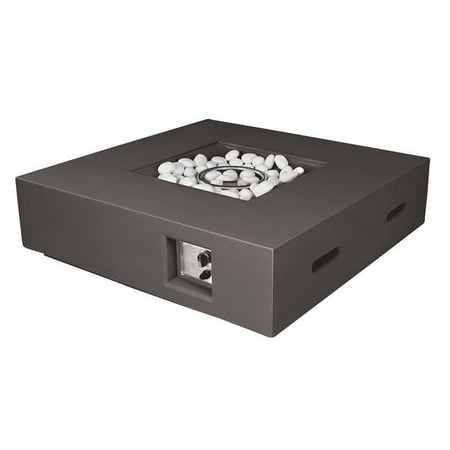 42 in. Brenta Outdoor Square Gas Firepit Table, Dark Grey