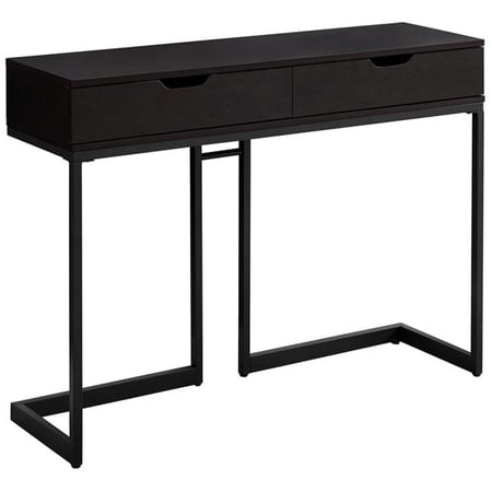 42 in. Cappuccino & Black Hall Console Accent Table