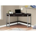 thumbnail image 1 of 42 in. Cappuccino Corner & Silver Metal Computer Desk, 1 of 1