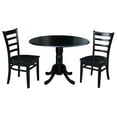 thumbnail image 1 of 42 in Dual Drop Leaf Table with 2 Ladder Back Dining Chairs - 3 Piece Dining Set, 1 of 8