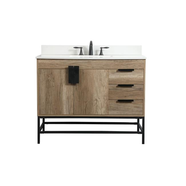 42 in. Eugene Single Bathroom Vanity with Backsplash, Natural Oak