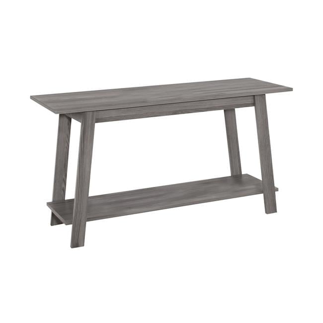 Transitional 42" Gray Laminate TV Stand with Open Shelving