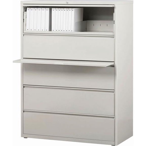 42 in. HL10000 Series Lateral File with 5-Drawer - Light Gray