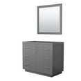 thumbnail image 1 of 42 in. Icon Single Bathroom Vanity, Dark Gray, No Countertop, No Sink & Brushed Nickel Trim - 34 in. Mirror, 1 of 1