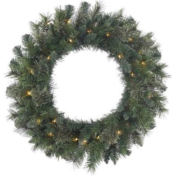 42 in. Mixed Brussels Green Wreath with 150 Warm White Dura Light