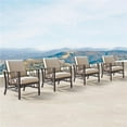thumbnail image 1 of 42 in. Outdoor Aluminum Square Fire Table Set with Four Deep Seating Rocking Chair - 5 Piece, 1 of 1