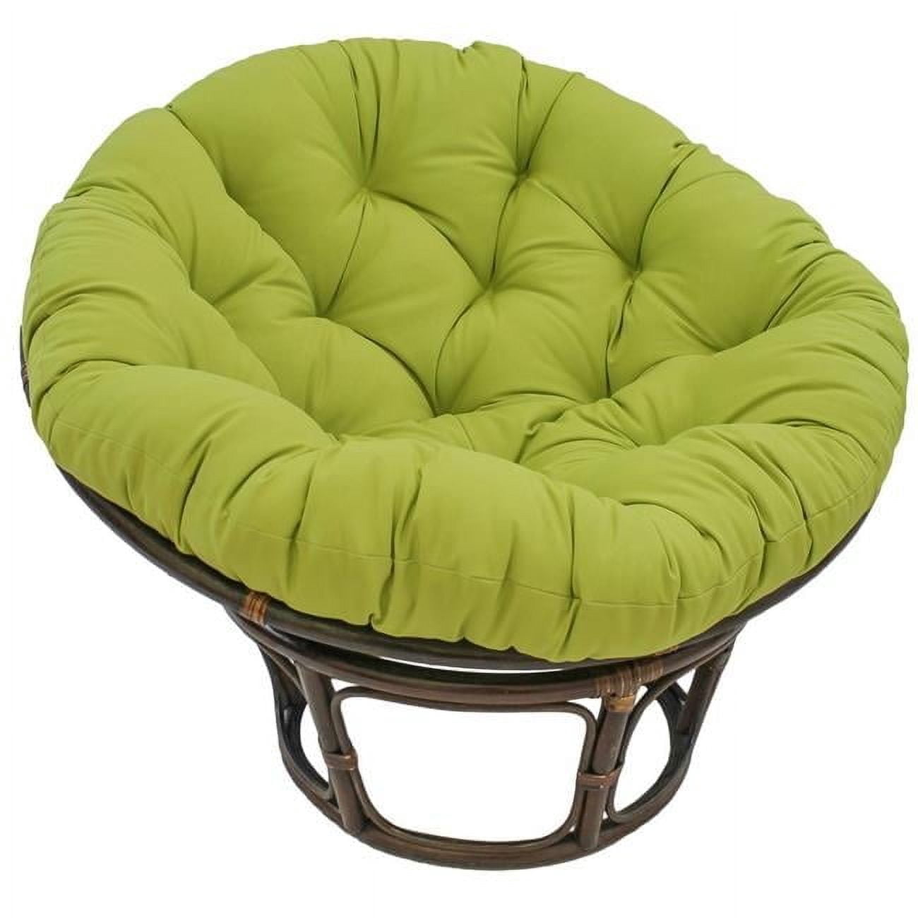 42 in. Rattan Papasan Chair with Solid Twill Cushion, Mojito Lime ...