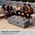 thumbnail image 1 of 42 in. Retangular Coating Steel Propane Firepit Table, 50,000 BTU Gas Fire Pit Table in Gray Wood Grain, 1 of 7