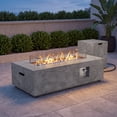 thumbnail image 1 of 42 in. Retangular Coating Steel Propane Firepit Table, 50,000 BTU Outdoor Fire Pit Table in Gray-Rock Veins, 1 of 6