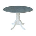thumbnail image 1 of 42 in. Round Dual Drop Leaf Pedestal Table, White & Heather Gray, 1 of 1