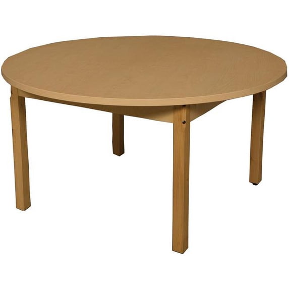 42 in. Round High Pressure, Laminate Table with Hardwood Legs- 29 in.