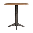 thumbnail image 1 of 42 in. Round Top Dual Drop Leaf Bar Height Pedestal Dining Table, Hickory & Washed Coal, 1 of 1
