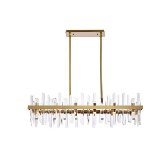 42 in. Serena Crystal Rectangle Chandelier, Satin Gold