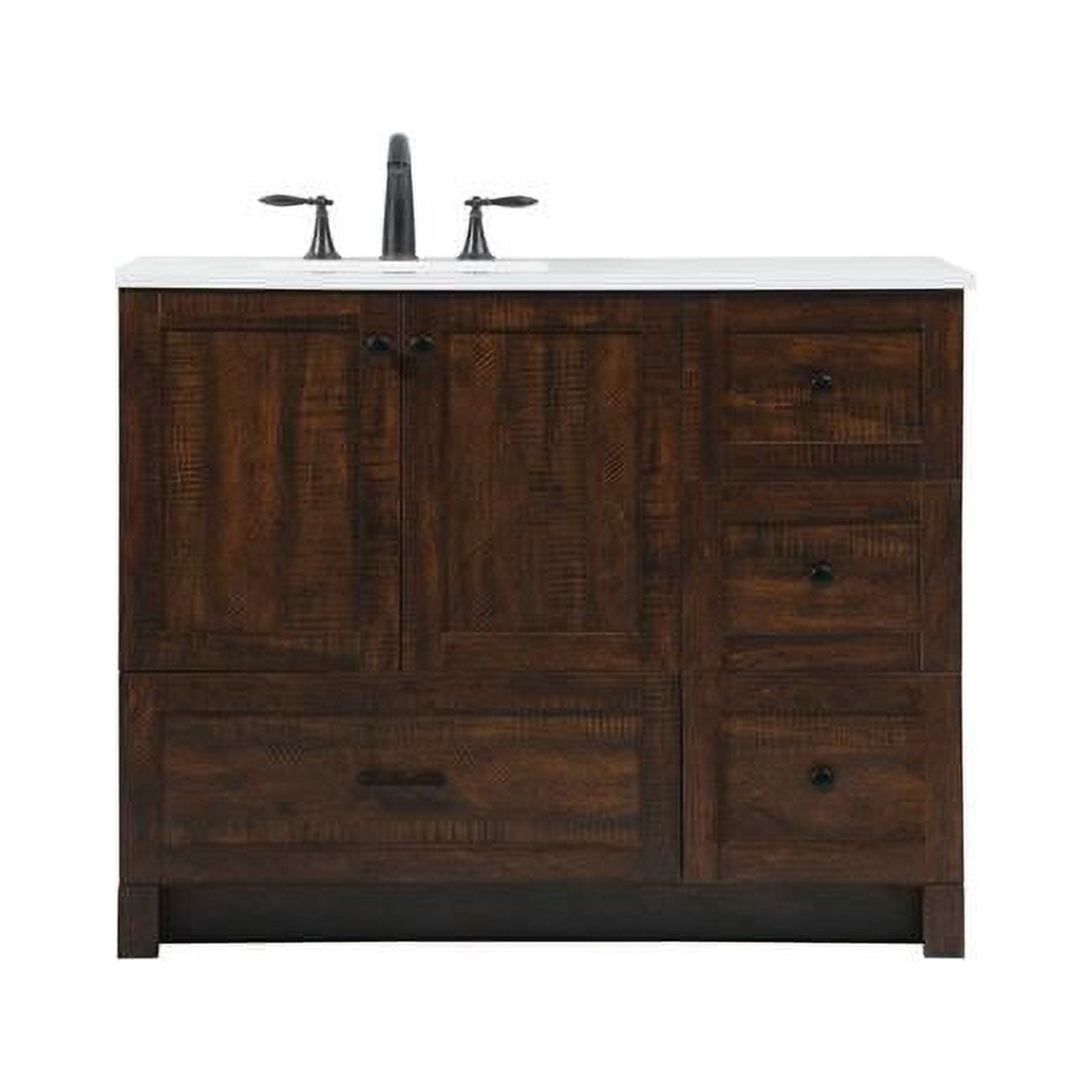 Espresso Oak 42" Single Sink Vanity with Porcelain Top