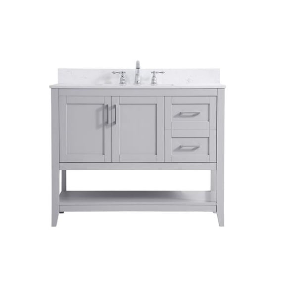 42 in. Single Bathroom Vanity in Grey with Backsplash