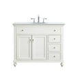 thumbnail image 1 of 42 in. Single Bathroom Vanity with Ivory White Engineered Marble, Antique White, 1 of 1