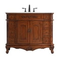 thumbnail image 1 of 42 in. Single Bathroom Vanity with Ivory White Engineered Marble, Teak, 1 of 1