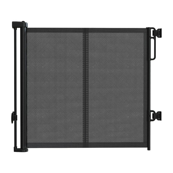 42 in Tall Mesh Retractable Baby Gate, Expandable Safety Pet Gates For Doorway Stairs,Extend to 59" Wide, Dog Gate for Indoor & Outdoor Use,Black