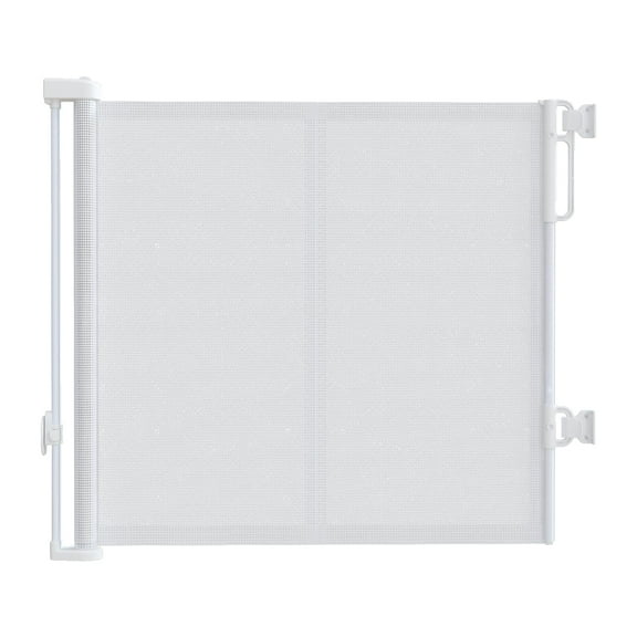 42 in Tall Mesh Retractable Baby Gate, Expandable Safety Pet Gates For Doorway Stairs,Extend to 59" Wide, Dog Gate for Indoor & Outdoor Use,White