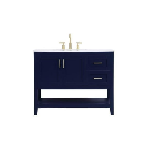 42 in. Traditional Single Bathroom Vanity, Blue