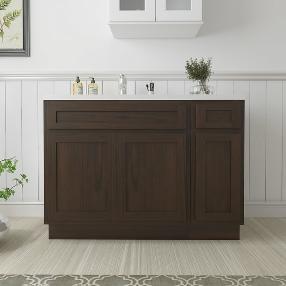 42 in. W x 21 in. D x 32.5 in. H Bath Vanity Cabinet without Top in Brown