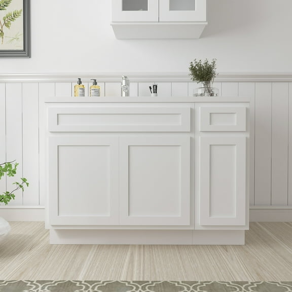 42 in. W x 21 in. D x 32.5 in. H Bath Vanity Cabinet without Top in White