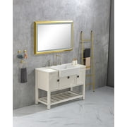 42 in. W x24 in. H Oversized Rectangular Framed LED Mirror Anti-Fog Dimmable Wall Mount Bathroom Vanity Mirror