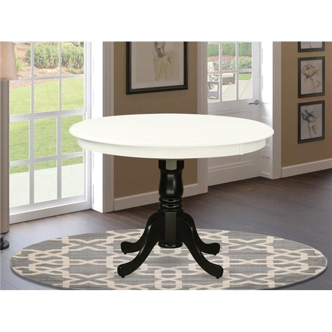 Hartland Round Black and White Rubber Wood Dining Table