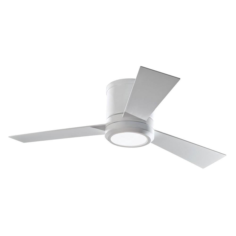 42-Inch White Steel Modern Ceiling Fan with LED Light and Remote