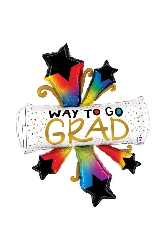 42 inch BURSTING STARS GRAD DIPLOMA