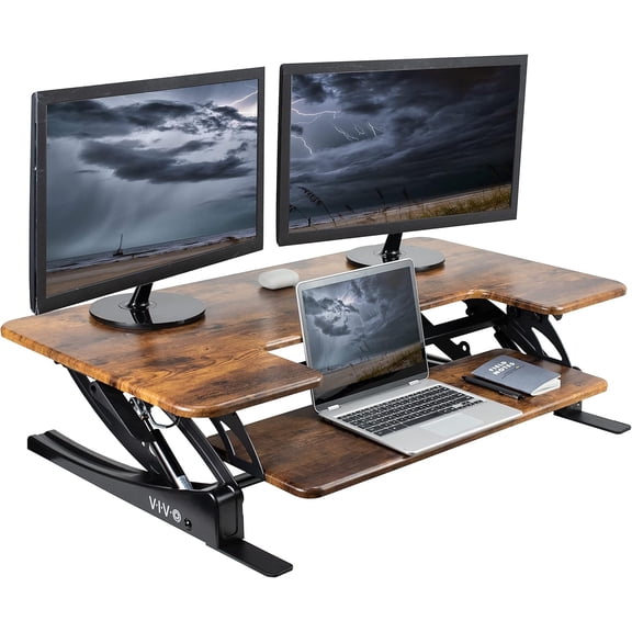 42 inch Dual Monitor Standing Desk Converter for Home Office