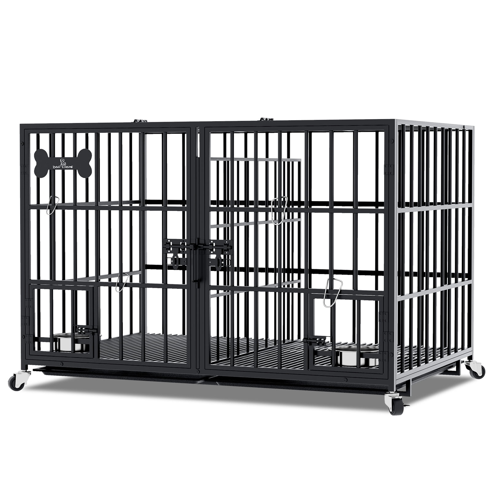 Dog Cage Aboxoo 42/48 Inch Heavy Duty Metal Dog Crate For Dogs