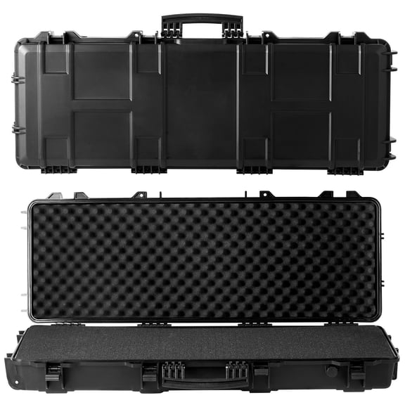 42 inch Lockable Rifle Hard Case with Wheels IP67 Waterproof Crushproof Storage Case for Two Rifles or Shotguns with 3 Layer Protective Foam TSA Friendly Travel Gun Case Outdoor Hunting