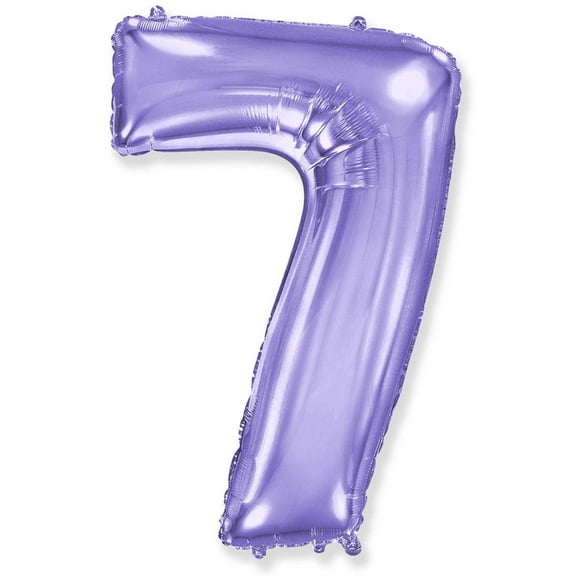 42 inch Number 7 - Party Brands - Lilac Purple Foil Mylar Balloon - Party Supplies Decorations