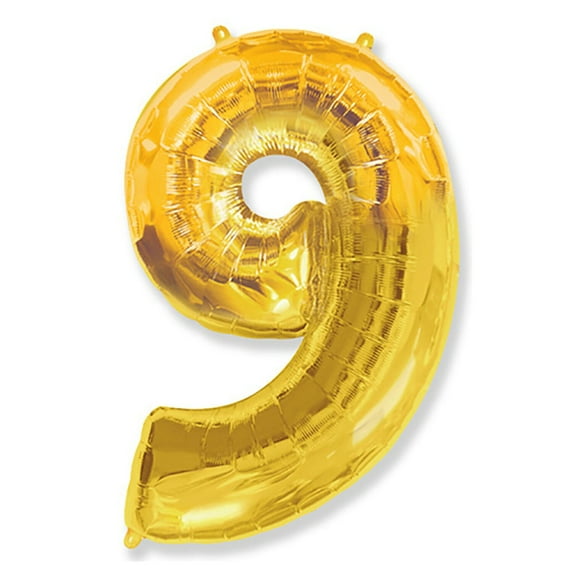 42 inch Number 9 - Gold Foil Mylar Balloon - Party Supplies Decorations