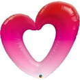 thumbnail image 1 of Qualatex Ombre Red Pink Open Heart Shape 42 inch Foil Mylar Balloon [16647], 1 of 7