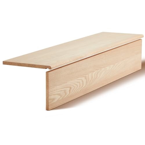 42 inch Red Oak Stair Treads with Riser Bullnose Wood RetroFit Tread ...