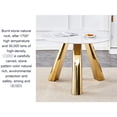 thumbnail image 1 of 42-inch Sintered Stone Round Table With White Marble Look And Golden Legs - Heatproof, Space Saving For Dining Room Grained Gold- Stainless Steel Safe Food , Stylish Functional, 1 of 5