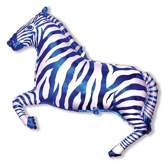 42 inch Zebra - Blue Foil Mylar Balloon - Party Supplies Decorations